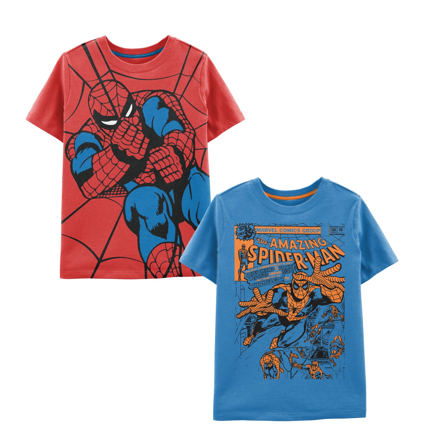 MARVEL Superheroes Boys 2 Pack Short Sleeve T-Shirts, Avengers Spiderman Tees 2-Pack for Boys