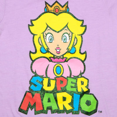 NINTENDO Super Mario T-Shirts for Girls 2-Pack, Super Mario Princess Peach Girls Tees 2-Pack Bundle