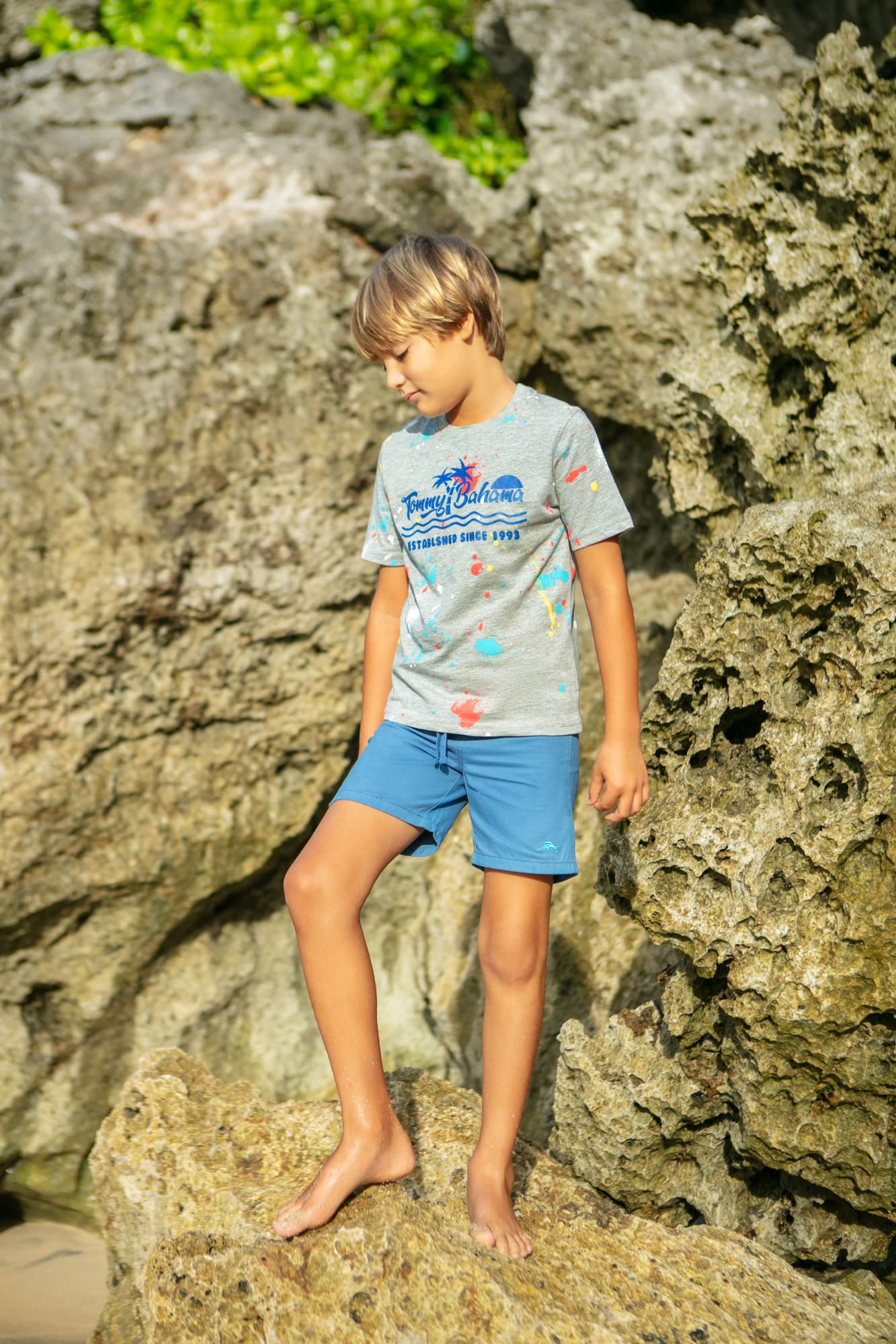 Tommy Bahama Boys 2-Piece Kids Clothing Set - Short Sleeve T-shirt