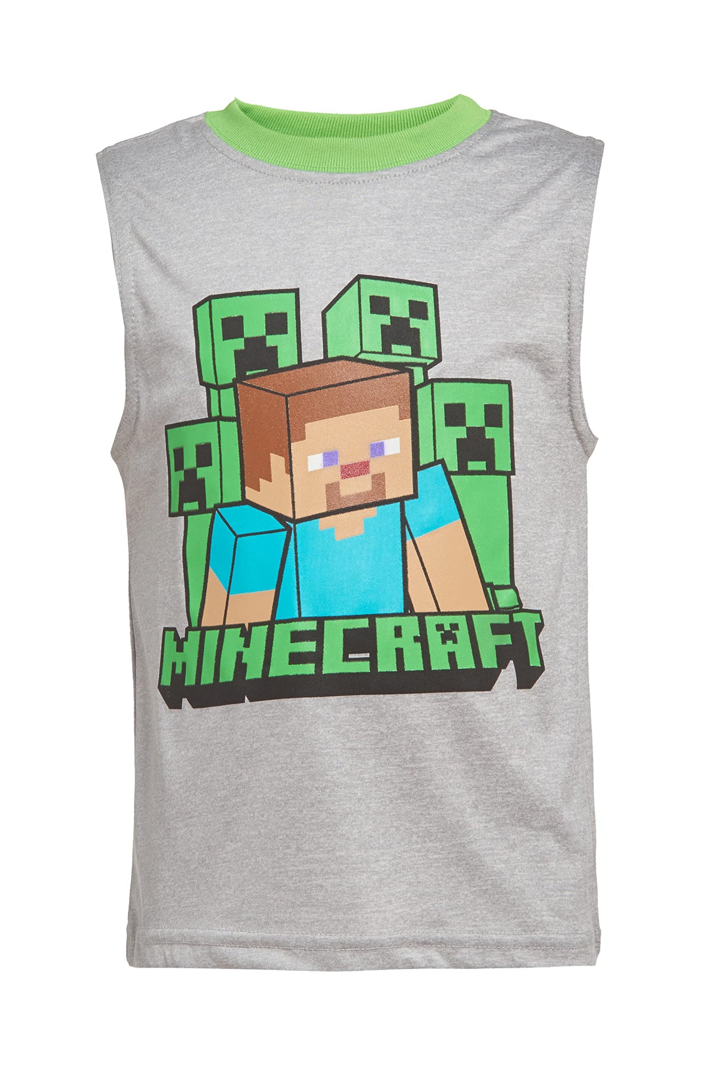 Minecraft Boys Creepers 3 Piece T-Shirt Tank Top Short Set