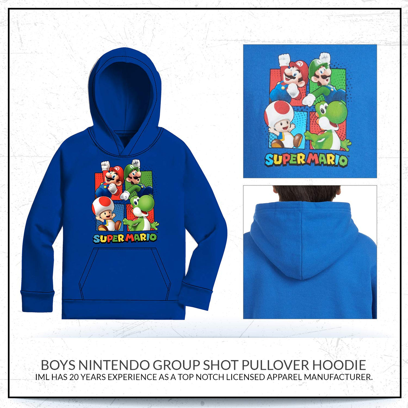 NINTENDO Super Mario Bros Clothing Boys Super Mario Hoodie Mario Kart Hooded Sweatshirt for Boys