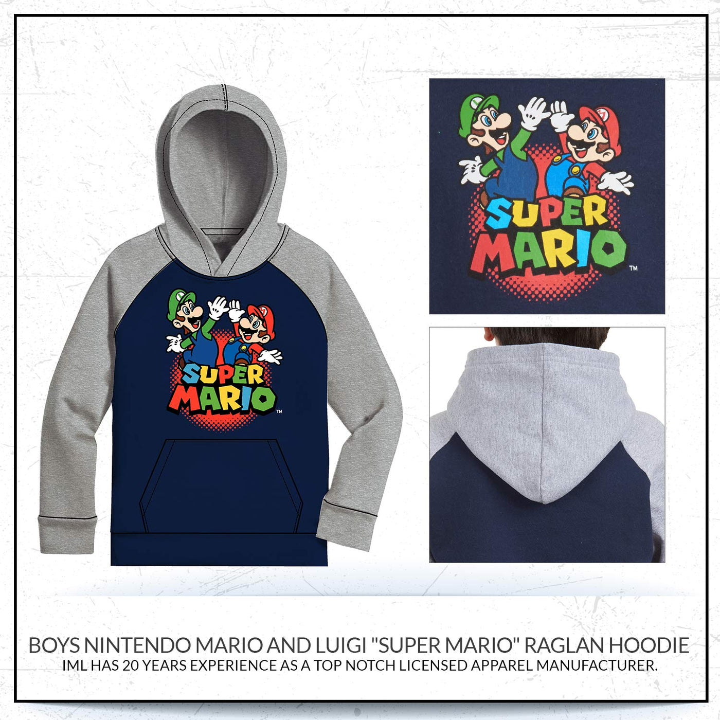 NINTENDO Super Mario Bros Clothing Boys Super Mario Hoodie Mario Kart Hooded Sweatshirt for Boys