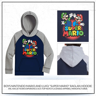 NINTENDO Super Mario Bros Clothing Boys Super Mario Hoodie Mario Kart Hooded Sweatshirt for Boys