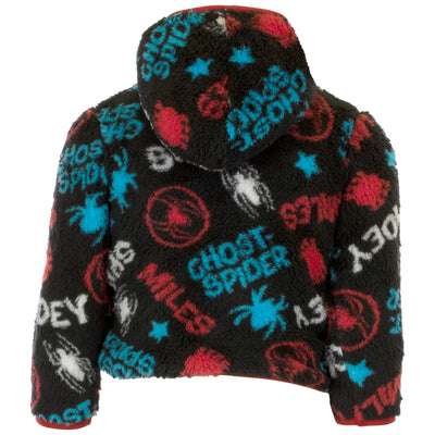 Marvel Spider-Man Miles Morales Boys Sherpa Zip-Up Fleece Hoodie, Superhero Zip-Up Fleece Hooded Sweatshirt for Boys