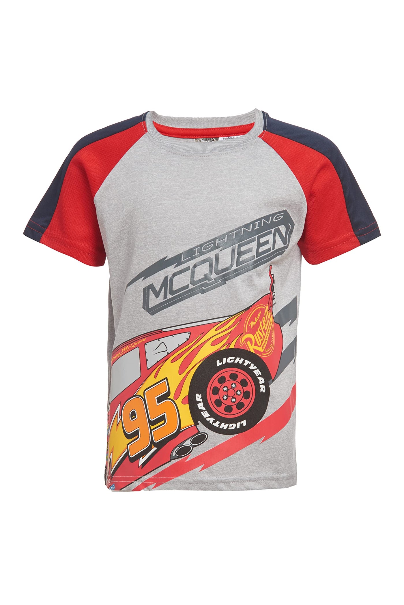 Disney boys Boys Cars Lightning Mcqueen Gray Heather 3 Piece T-shirt Tank Top Short Set