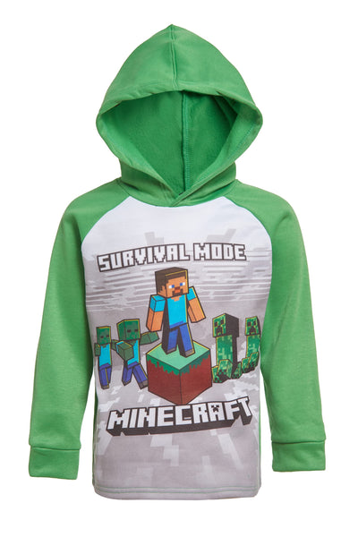 Minecraft Boys 2 Piece Fleece Pants Sets, Minecraft Pullover Hoodie and Jogger Set for Boys