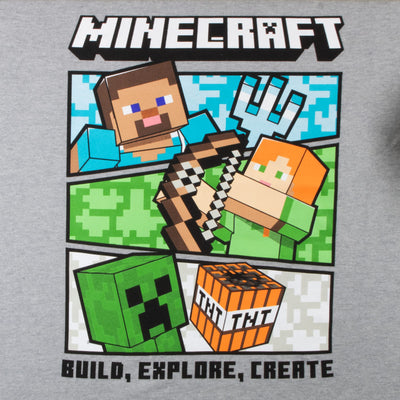 Minecraft Hoodie and T-Shirt Combo 2-Pack for Boys, Boys Hooded Sweatshirt and Tee Bundle Set