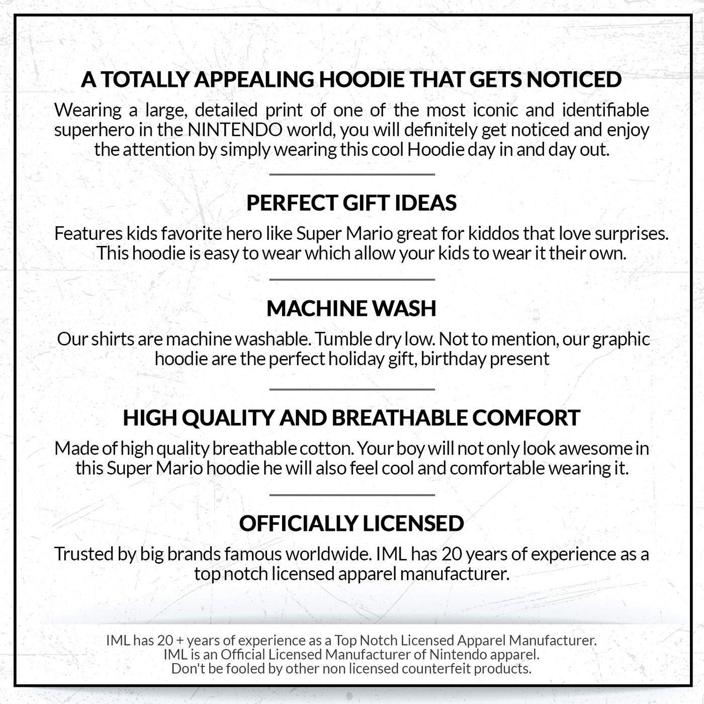 NINTENDO Super Mario Bros Clothing Boys Super Mario Hoodie Mario Kart Hooded Sweatshirt for Boys