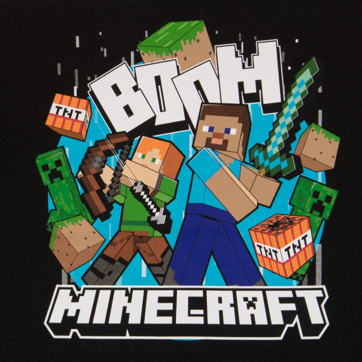 Minecraft Boys Creeper & Characters 3 Colors Short Sleeve T-Shirt Set, 3 Pack