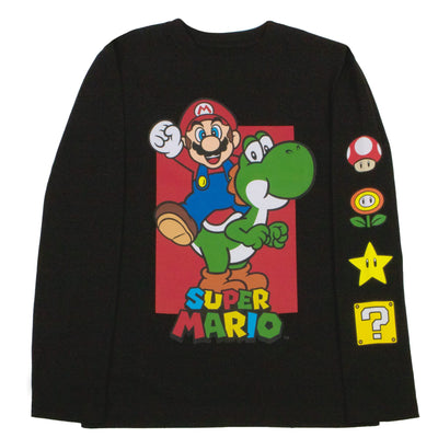 NINTENDO Kids Super Mario Bros Mario & Luigi Boys Long Sleeve 2-Pack T-Shirt Bundle Set for Boys