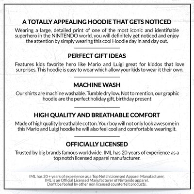 NINTENDO Super Mario Bros Clothing Boys Super Mario Hoodie Mario Kart Hooded Sweatshirt for Boys