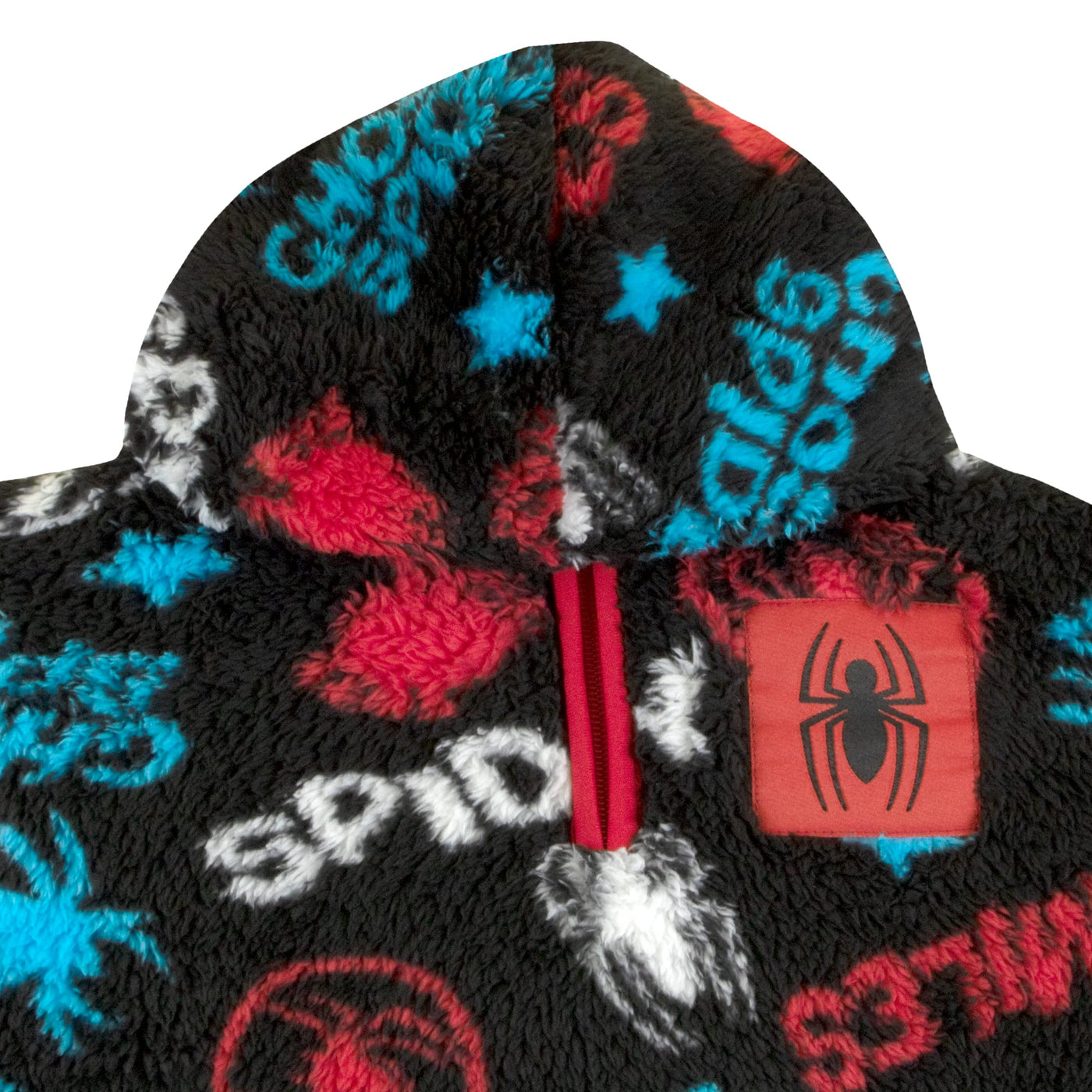 Marvel Spider-Man Miles Morales Boys Sherpa Zip-Up Fleece Hoodie, Superhero Zip-Up Fleece Hooded Sweatshirt for Boys