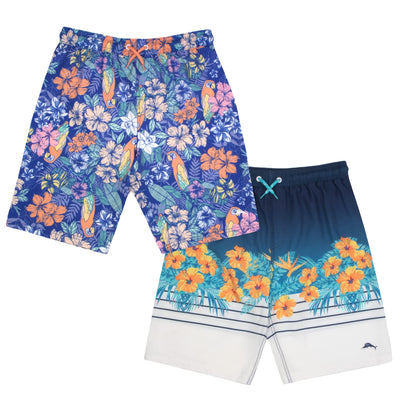 Tommy Bahama Swim Shorts for Boys 2 Pack, Boys Bathing Suit, Boys Swim Trunks 2 Pack Bundle Set