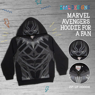 Marvel Superheroes Boys Zip-Up Fashion Hoodie for Kids, Boys Spider-Man & Avengers Costume Cosplay Hooded Sweatshirt for Kids